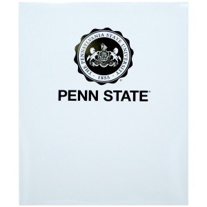 white folder with gold foil PSU seal above Penn State